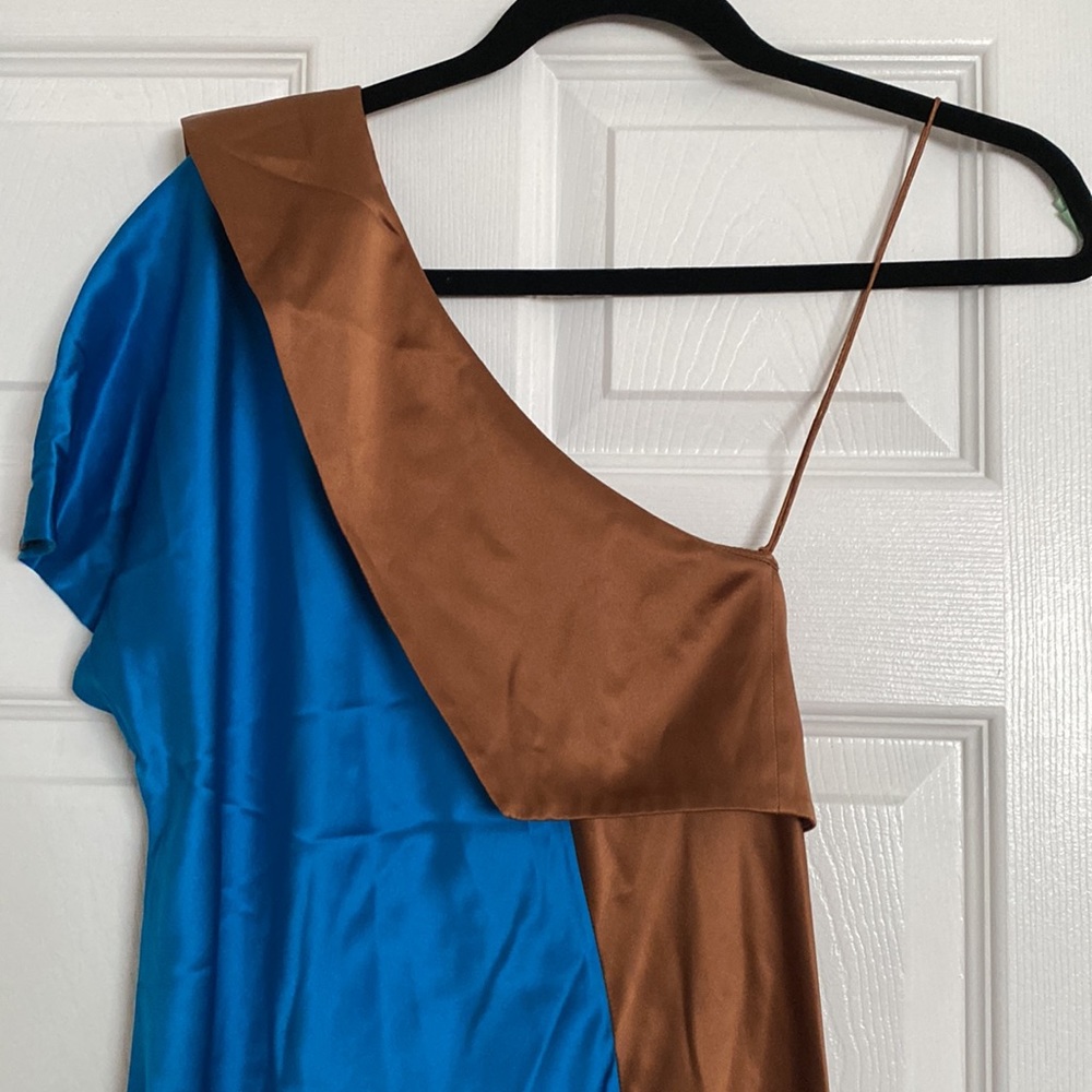 Diane Von Furstenburg DVF 100% silk colourblock dress size 4